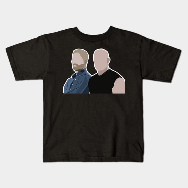 Brian and Dominic Kids T-Shirt by Musiclovingmk